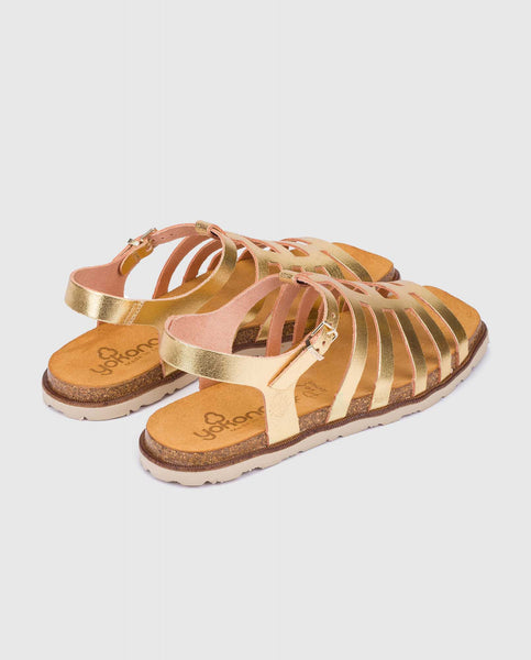 Yokono | Rodas-104 Flat Sandal | Gold