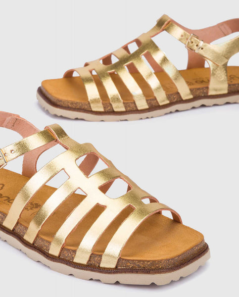 Yokono | Rodas-104 Flat Sandal | Gold