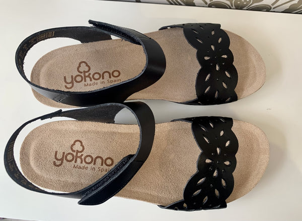 Yokono Wedge Sandal | Mahon 003 | Black