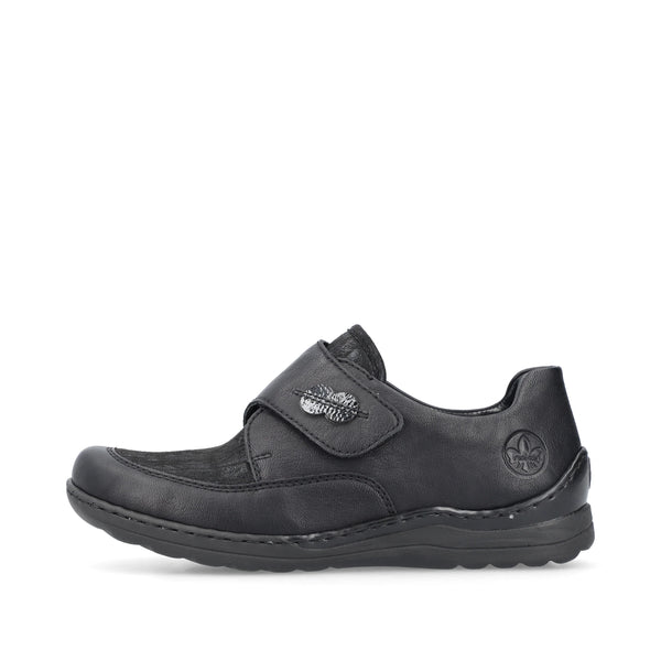 Rieker | Velcro Fastening Comfort Shoe | 48954-00 | Black