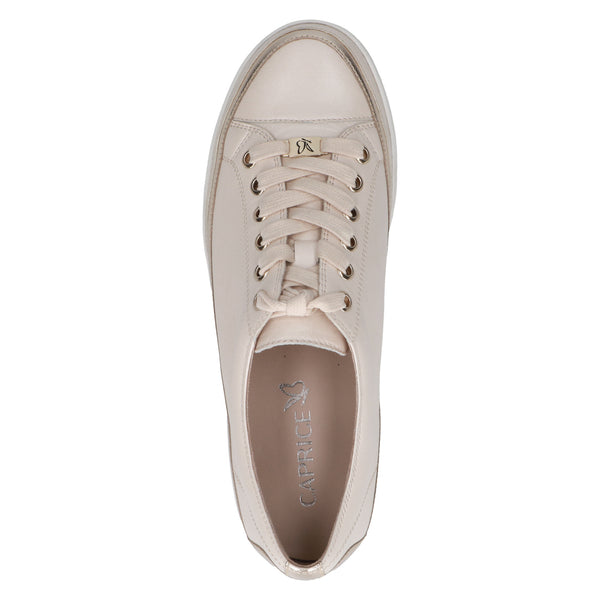 Caprice Leather Trainer 23654 | Cream Comb