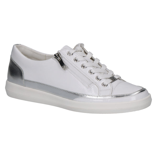 Caprice | 23706 | Zip - Up Trainer | Patent White