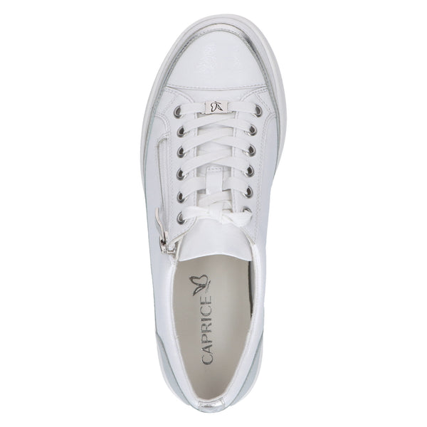 Caprice | 23706 | Zip - Up Trainer | Patent White