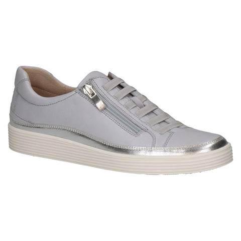 Caprice Leather Zip - Up Trainer 23755 | Blue Pearl
