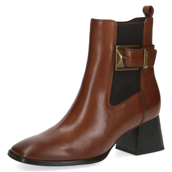 Caprice / 25344 Mid heeled Leather Chelsea Boot / Cognac