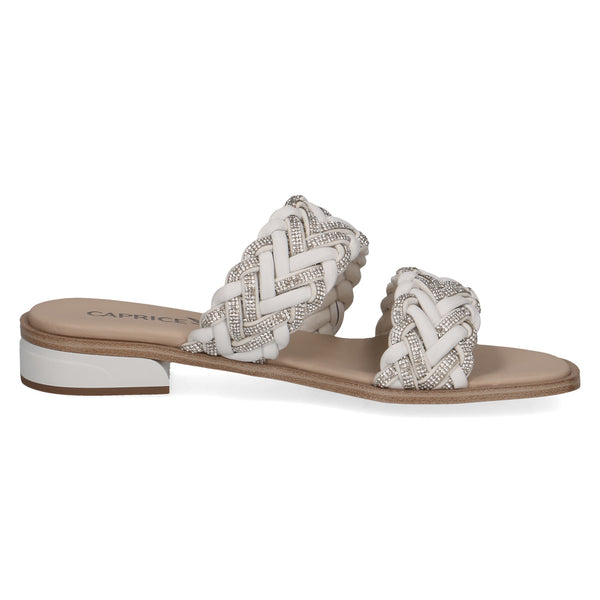 Caprice Leather Embellished Sandal 27101 | White