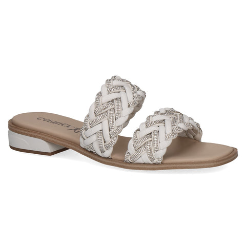 Caprice Leather Embellished Sandal 27101 | White