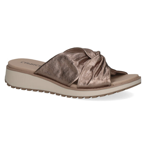 Caprice Chunky Soled Sandal 27202 | Taupe Metallic