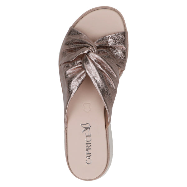 Caprice Chunky Soled Sandal 27202 | Taupe Metallic