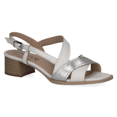 Caprice Heeled Sandal 28204 | White