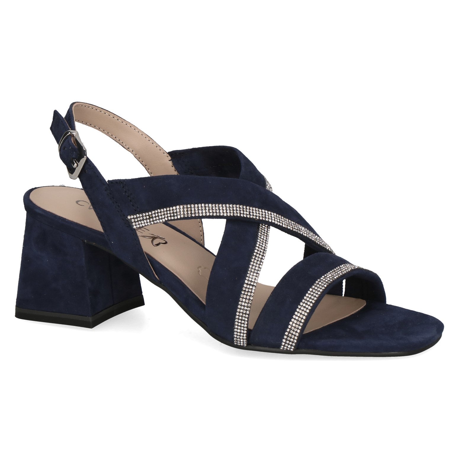 Caprice Suede Heeled Sandal 28300 | Ocean