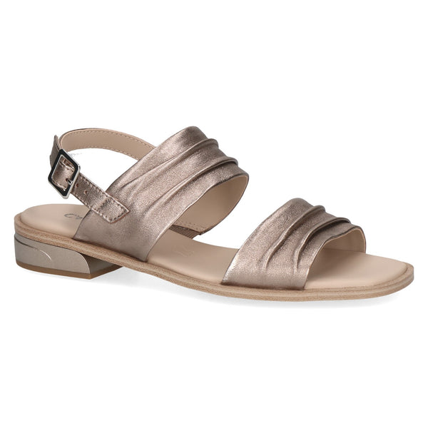 Caprice Soft Leather Sandal 28711 | Taupe Metallic