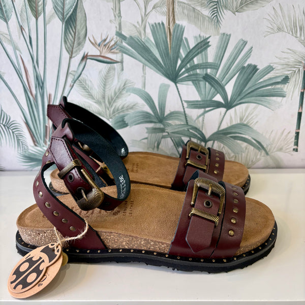 Yokono | Bolus - 260 Burdeos | Ankle Strap Studded Sandal