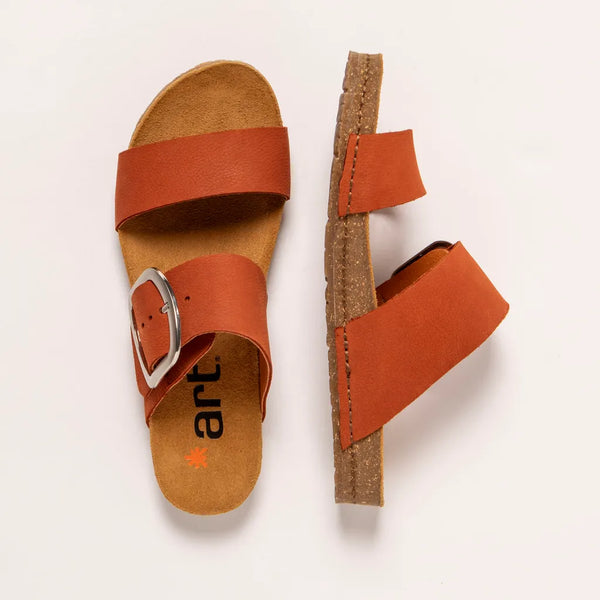 Art Sandal | 0175 Nobuck Dark Orange/Creta