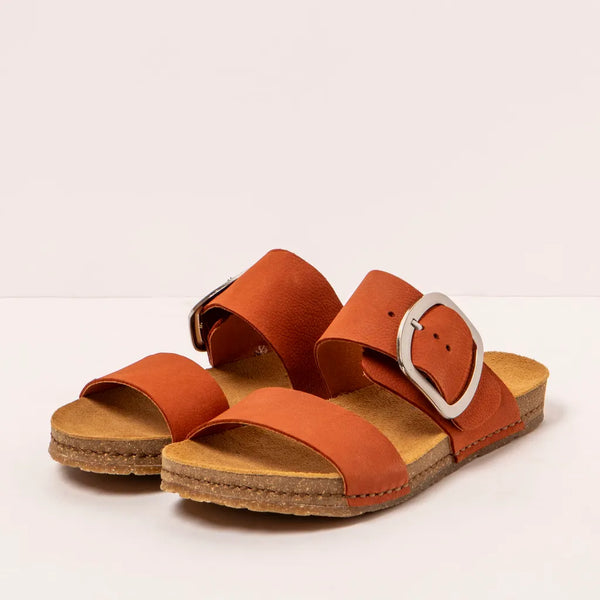 Art Sandal | 0175 Nobuck Dark Orange/Creta