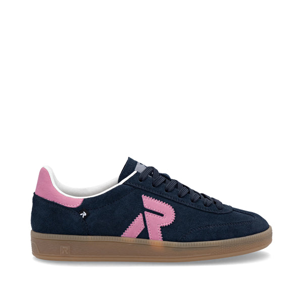 Rieker | W2200-15 Suede Trainer | Navy/Pink