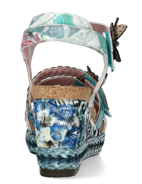 Laura Vita | Facyo-74 Blue | Wedge Sandals
