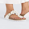 Gizeh | Leather | Flower Embellishment | White | ONLINE EXCLUSIVE