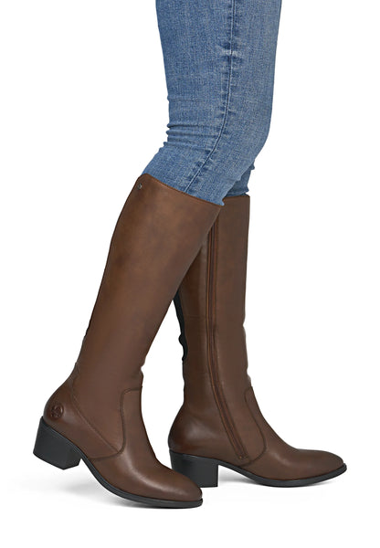 Rieker | Long Leather Boot | 73955-22 | Chestnut Brown