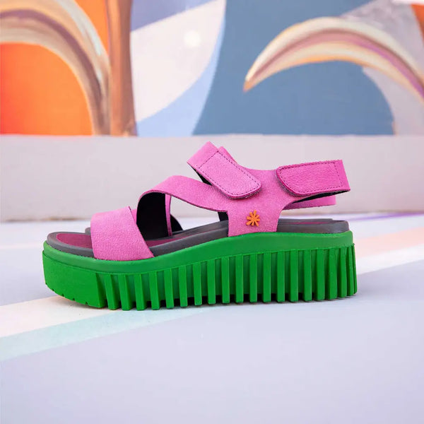 Art | Brighton Sandal 1573 | Nubuck Pink/Green