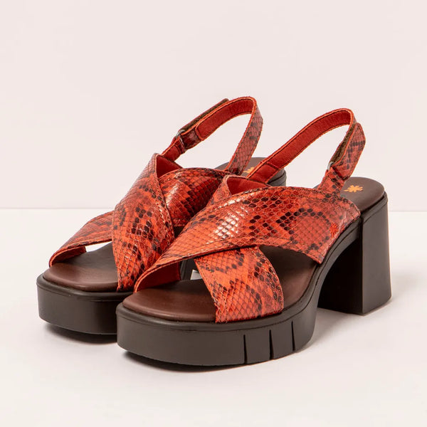 Art | Eivissa Sandal 1990 | Snake Teja (Brick Red)