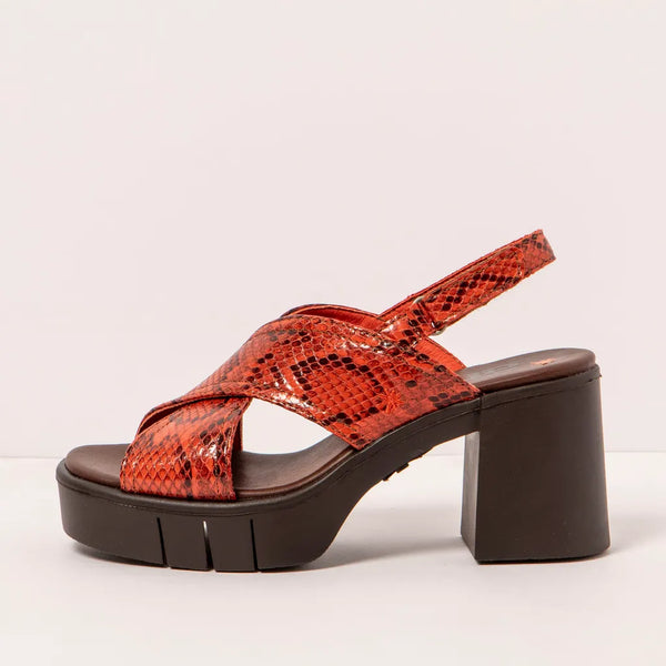 Art | Eivissa Sandal 1990 | Snake Teja (Brick Red)