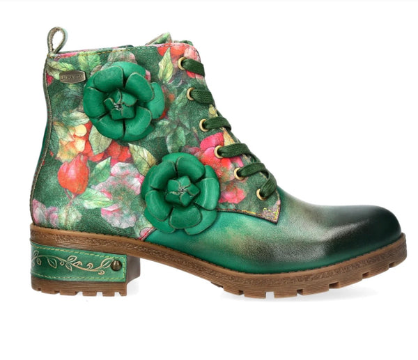 Laura Vita | Cocrailo 47 Green - A8 | Leather Lace Up Ankle Boot