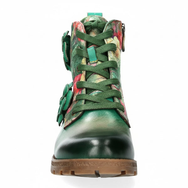 Laura Vita | Cocrailo 47 Green - A8 | Leather Lace Up Ankle Boot