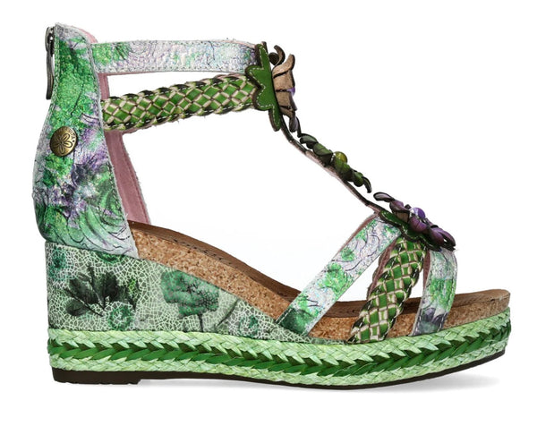 Laura Vita | Facyo - 72 Green | Wedge Sandals