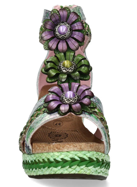 Laura Vita | Facyo - 72 Green | Wedge Sandals