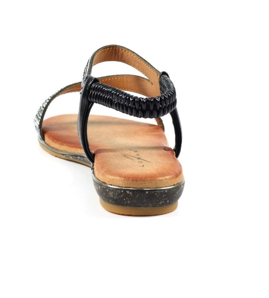 LUNAR | Blaise II - Black | Flat Sandal