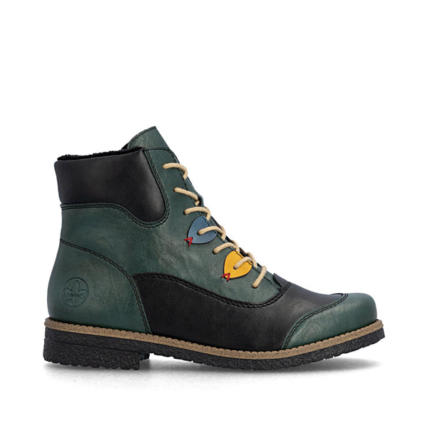 Rieker | 73510-90 Lace Up Boot | Green Multi