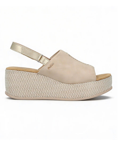 Rieker | 69460-62 Beige | Slingback Platform Sandal