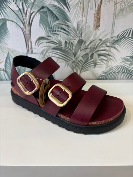 Yokono | Tunez-127 Burdeos | Double Buckle Sandal