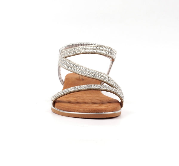 LUNAR | Jazmine Silver | Wide fit Wedge Sandal