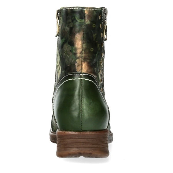 Laura Vita | Anita’s 10 - Green - F2| Laced Leather Ankle Boot