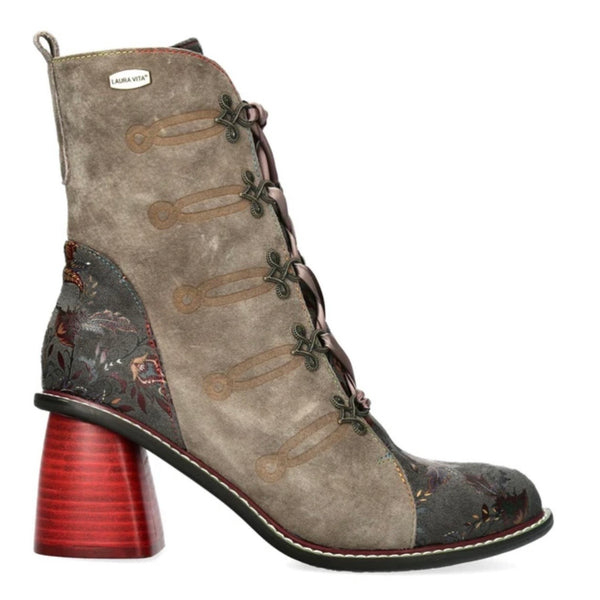 Laura Vita | Evcao 01 | Heeled Lace Up Boot | Souris