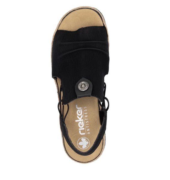 Rieker |Women’s Wedge Sandal - Black | V7972-00