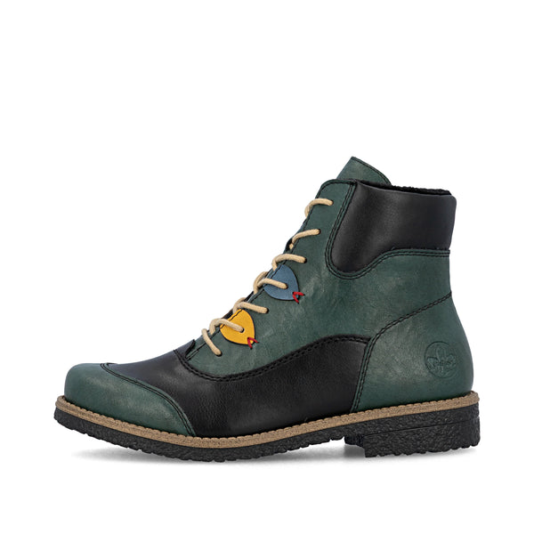 Rieker | 73510-90 Lace Up Boot | Green Multi