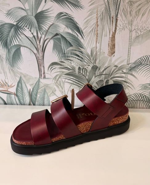 Yokono | Tunez-127 Burdeos | Double Buckle Sandal