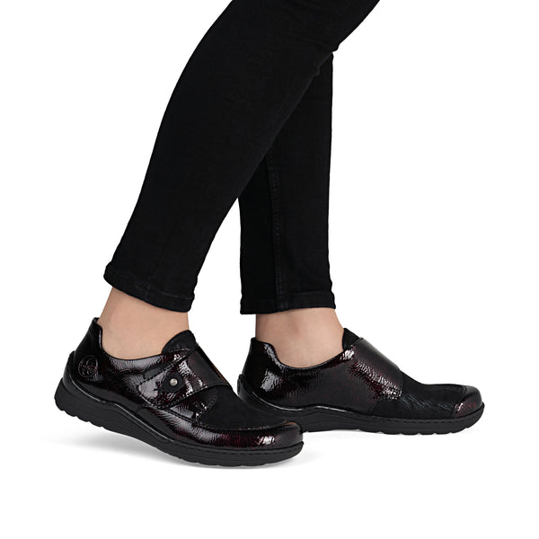 Rieker | 48951-35 Velcro Closure Shoes | Bordeaux