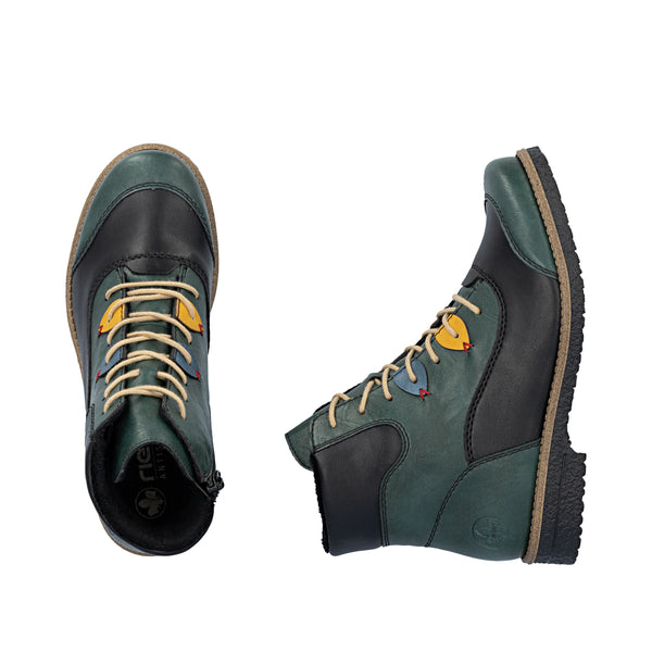 Rieker | 73510-90 Lace Up Boot | Green Multi