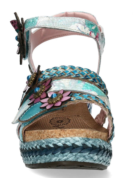 Laura Vita | Facyo-74 Blue | Wedge Sandals