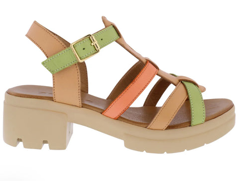 Adesso/Willa Earth Leather Sandal / Bean & Tan Combi