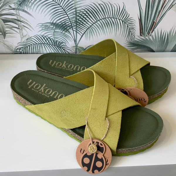 Yokono | Only-300 Pistachio | Crossover Suede Slider