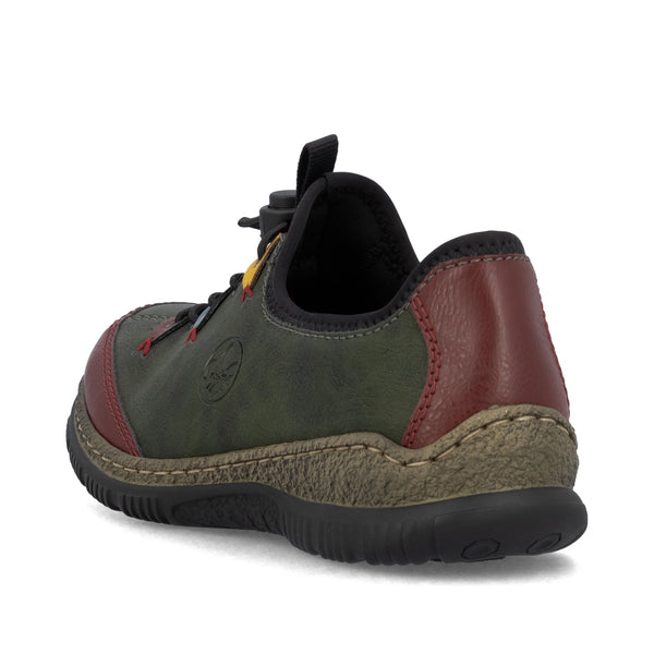 Rieker | N3271-54 Elasticated Toggle Shoe | Dark Green