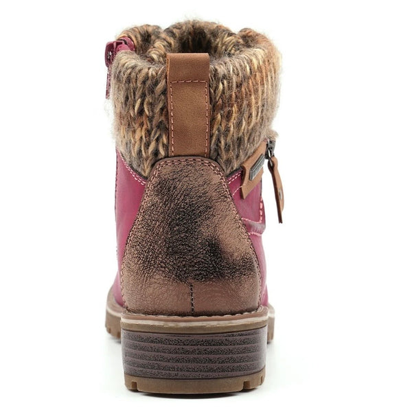 LUNAR | Millie Red Waterproof Lace Up Boot