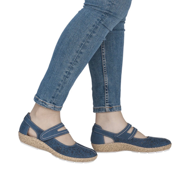 Rieker | Women’s Mary Jane Shoe - Blue | 44872
