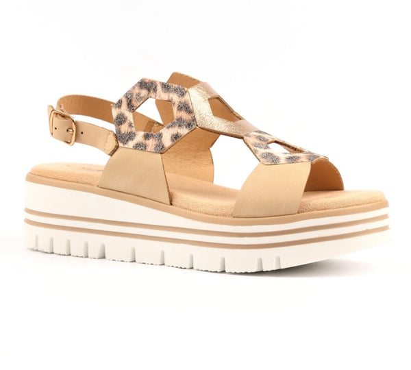 LUNAR | Jaslene Beige | Wedge Sandal