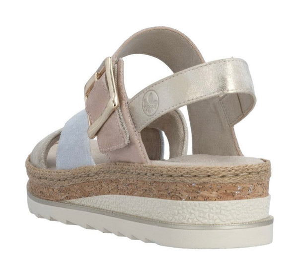 Rieker | Women’s Wedge heel Metallic Sandal - V7951-90